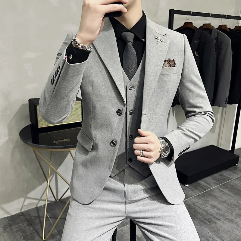 Charcoal 3-Piece Slim Fit Suit