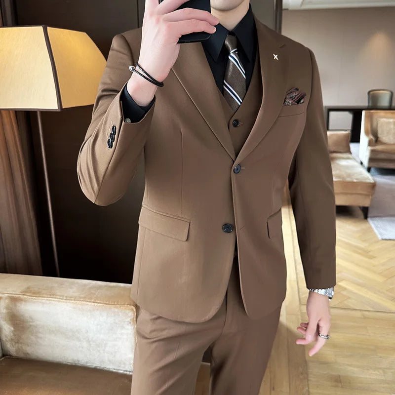 Charcoal 3-Piece Slim Fit Suit Real Old Money