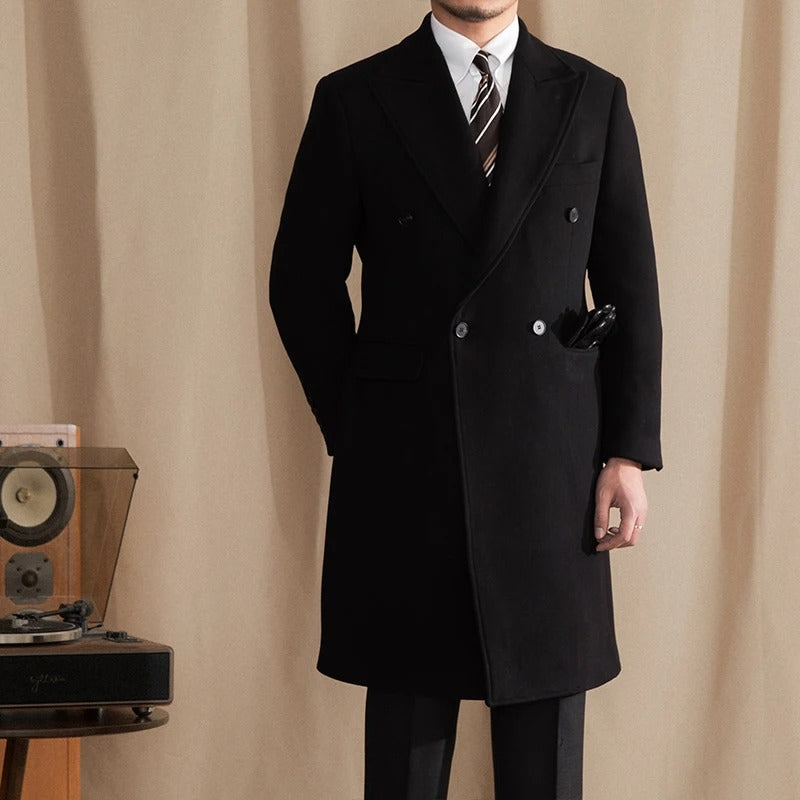 Classic Double-Breasted Wool Overcoat Real Old Money