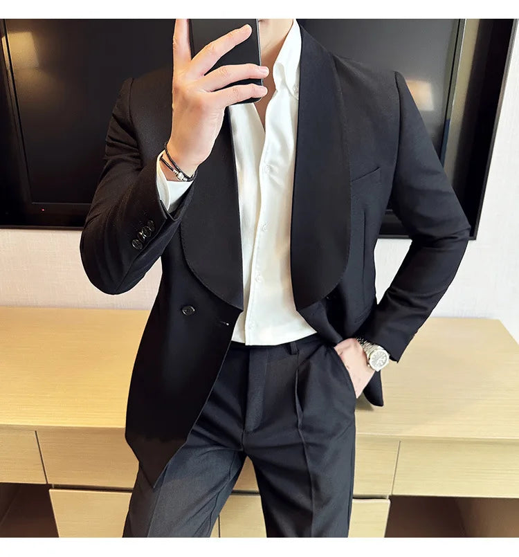 Double-Breasted Tuxedo Suit Real Old Money
