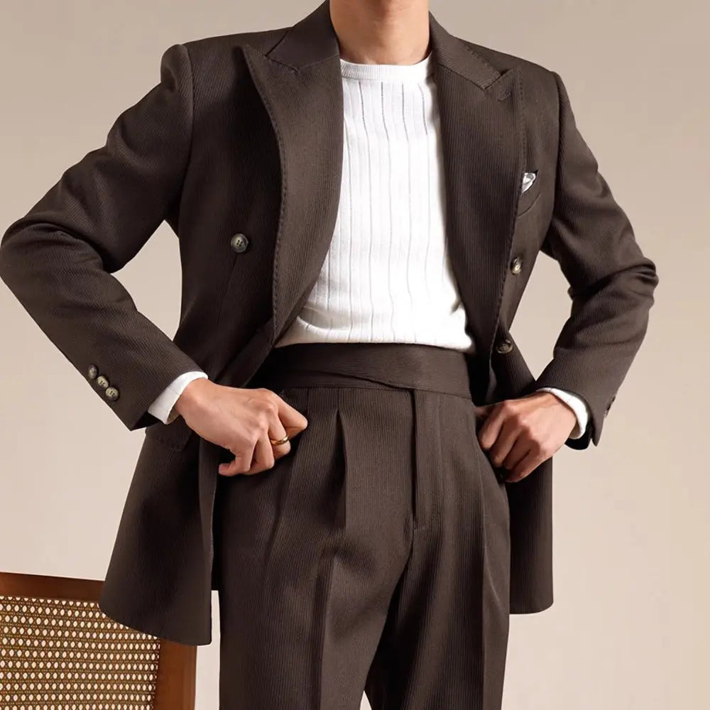 Espresso Double-Breasted Suit
