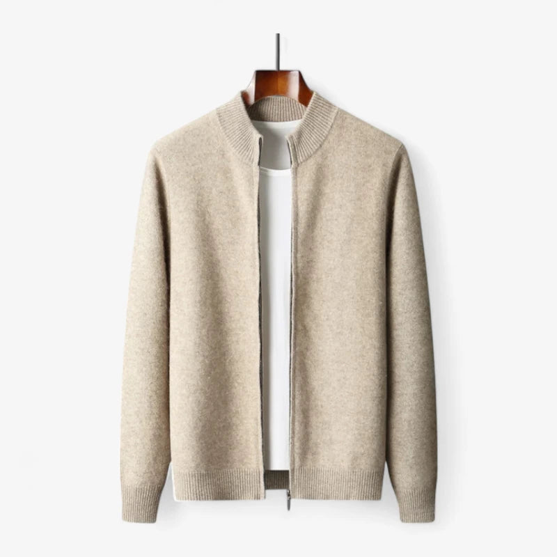 Full-Zip Wool Knit Cardigan ROM