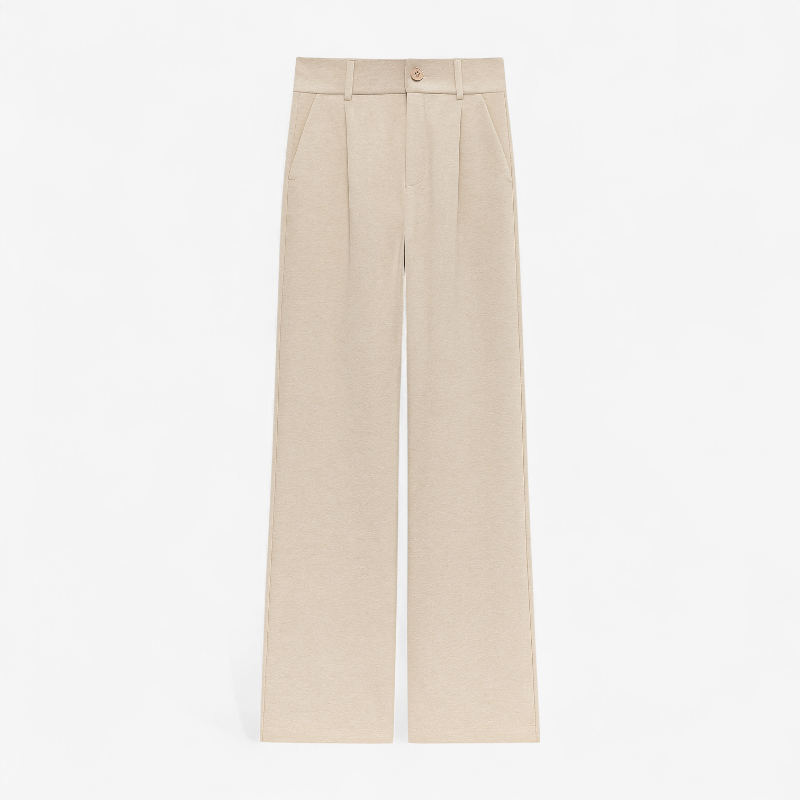 High-Waist Wide-Leg Pleated Trousers oldmoney