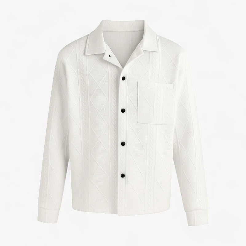 Jacquard Textured Button-Up Jacket ROM