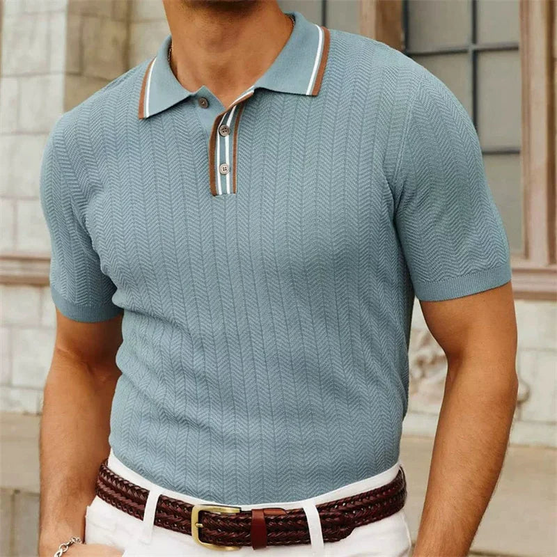 Knit Contrast Collar Polo Real Old Money