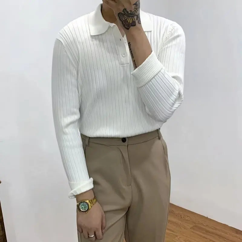Men’s Knit Long Sleeve Polo Real Old Money