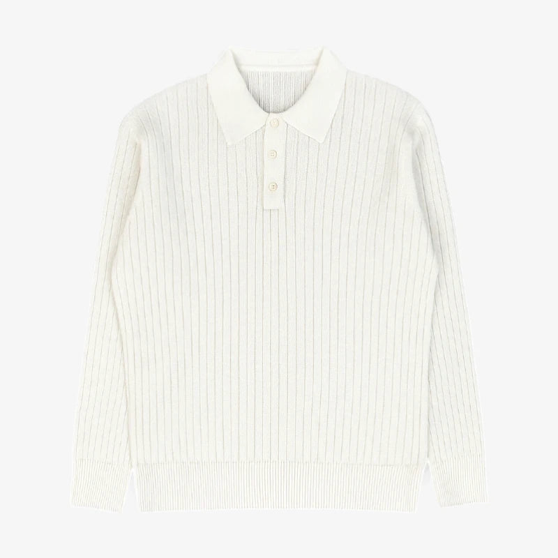 Men’s Knit Long Sleeve Polo Sweater