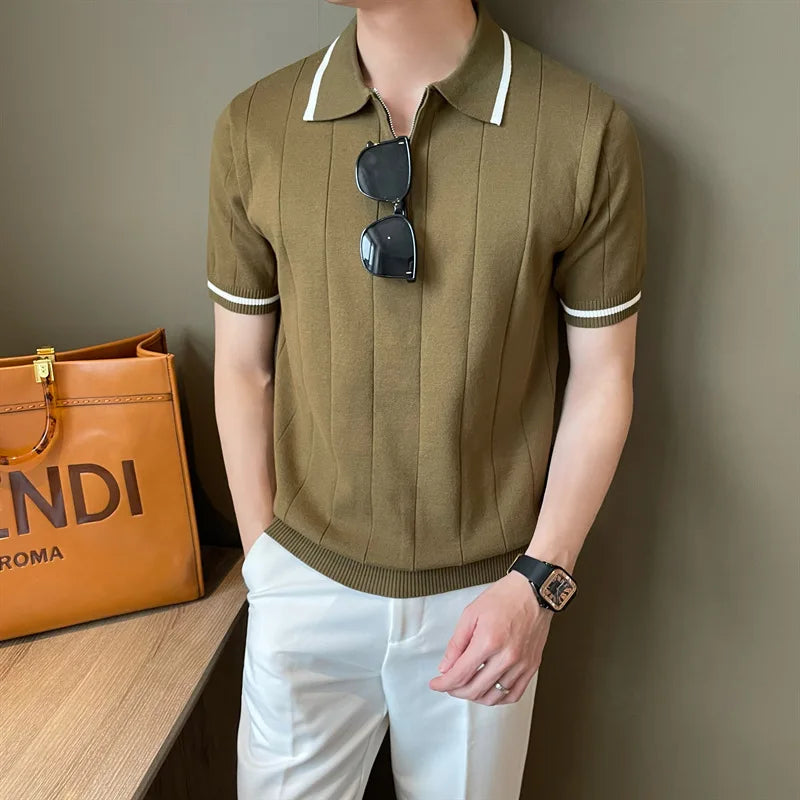 Old Money Half-Zip Knitted Polo oldmoney