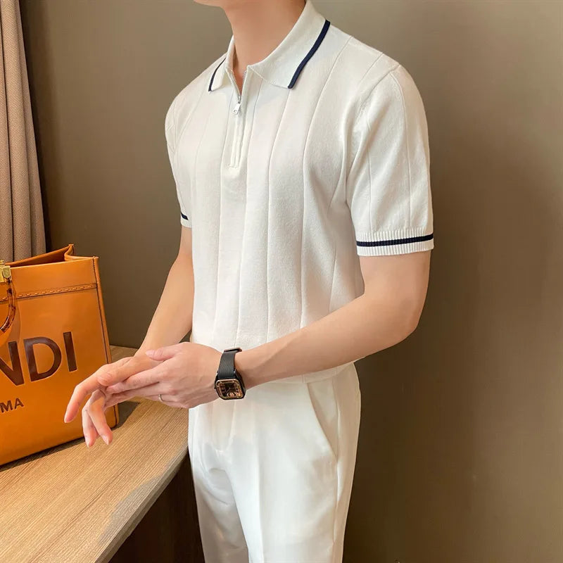 Old Money Half-Zip Knitted Polo oldmoney