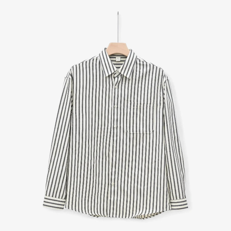 Old Money Vertical Stripe Button-Up Shirt Real Old Money
