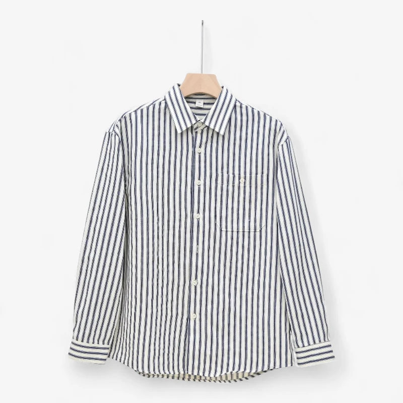 Old Money Vertical Stripe Button-Up Shirt Real Old Money