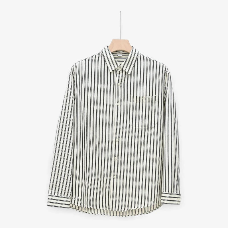 Old Money Vertical Stripe Button-Up Shirt