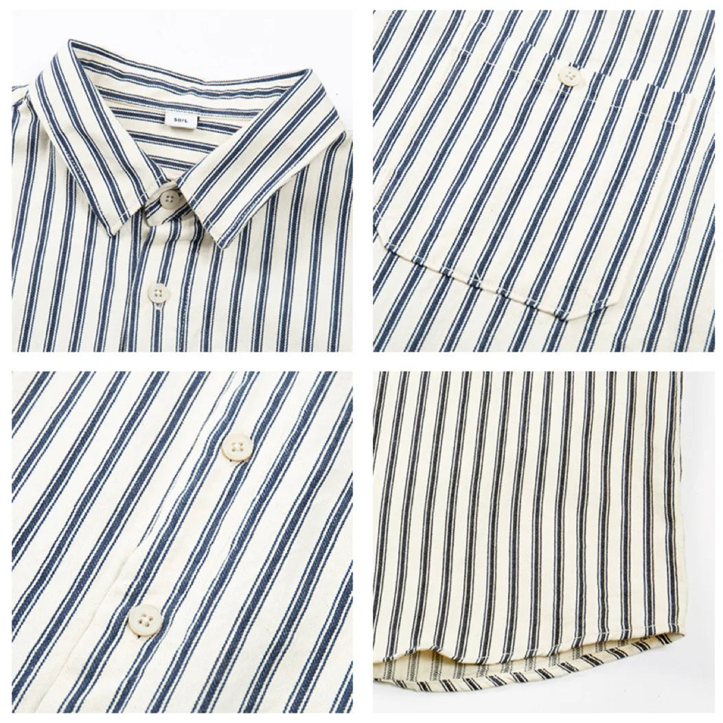 Old Money Vertical Stripe Button-Up Shirt Real Old Money