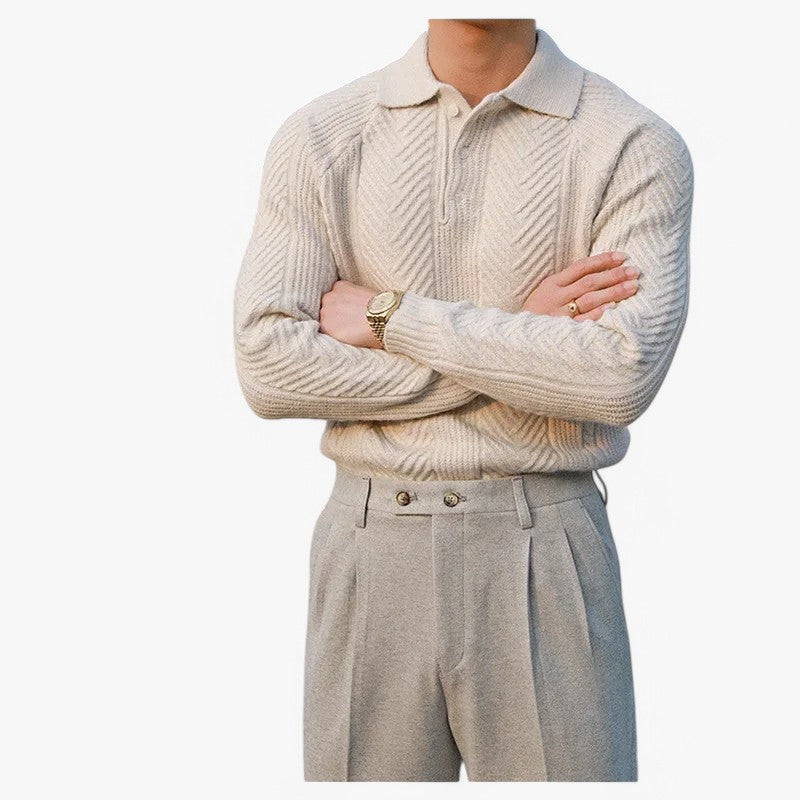 Textured Knitted Polo ROM