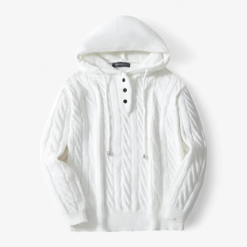 Vintage Drawstring Knit Hoodie ROM