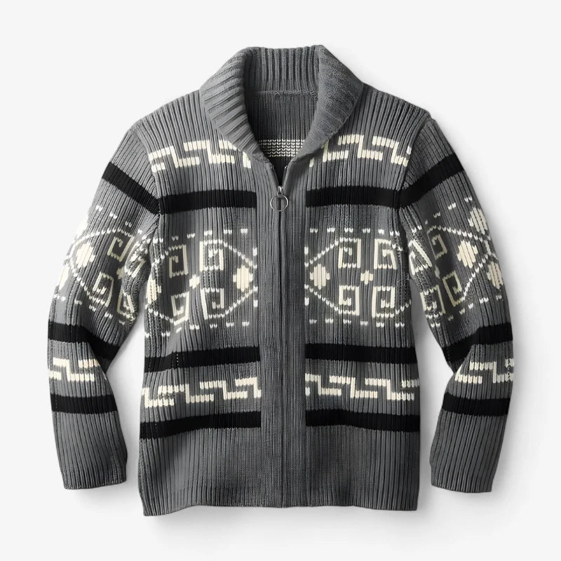 Vintage Geometric Knit Cardigan Real Old Money