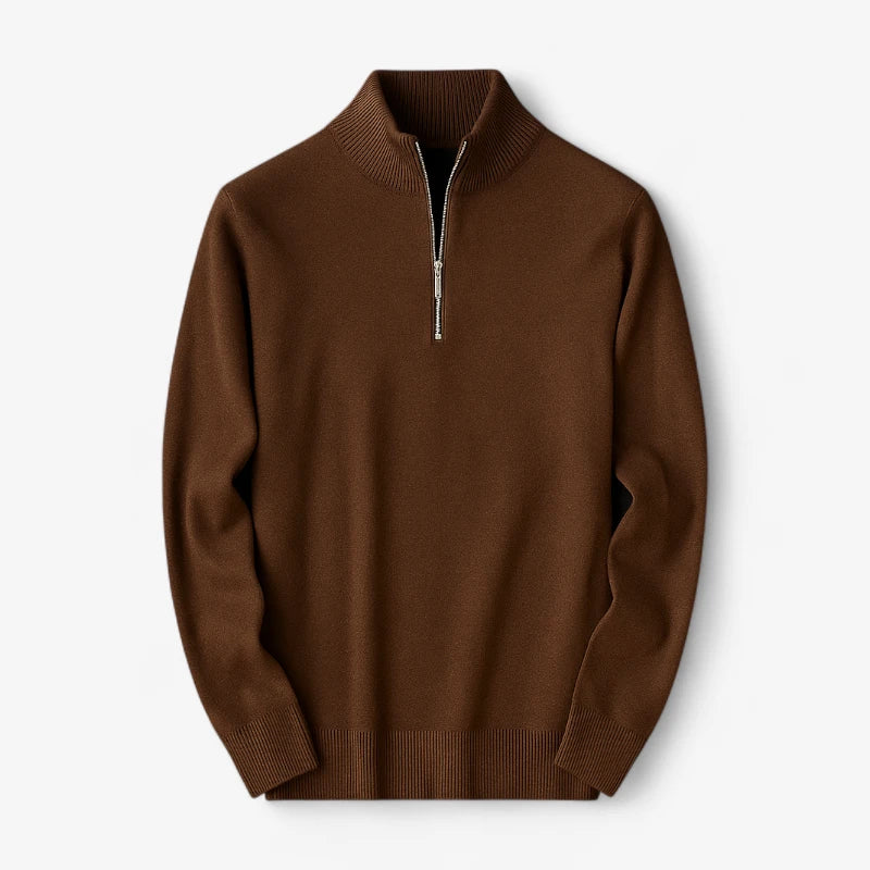 Zipper Collar Casual Sweater ROM